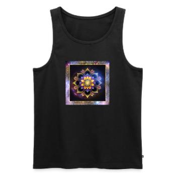 Mandala Lotusblume - Männer Premium Bio Tank Top - Schwarz - Vorne - Michal (187cm)