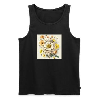 Blumen - Männer Premium Bio Tank Top - Schwarz - Vorne - Michal (187cm)