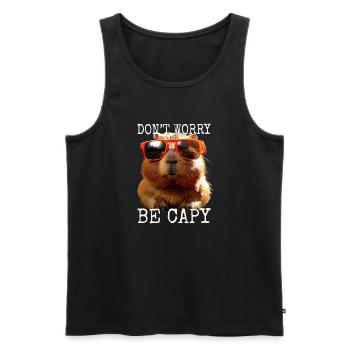 Capybara Dont Worry Be Capy Capybara Rodent - Men's Premium Organic Tank Top - black - Front - Michal (187cm)