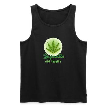La feuille qui inspire - Feuille de cannabis - Bob - Débardeur bio Premium Homme - noir - Devant - AI Model Male 178 light (178cm)