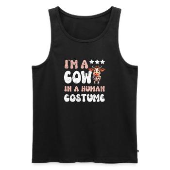 Vaches - Débardeur bio Premium Homme - noir - Devant - Michal (187cm)