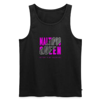 Maltipoo Queen - Men's Premium Organic Tank Top - black - Front - Michal (187cm)