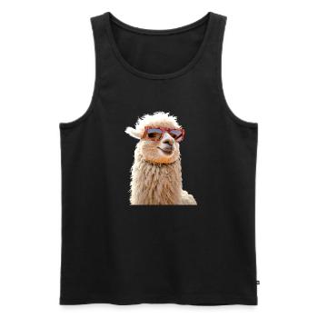 Alpaca Sunglasses Lama Dad Mom Love Alpacas - Men's Premium Organic Tank Top - black - Front - Michal (187cm)