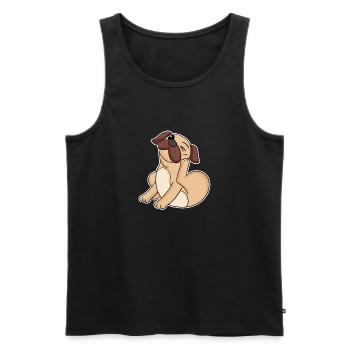 Carlin Chien Race Chien Chiens - Débardeur bio Premium Homme - noir - Devant - Michal (187cm)