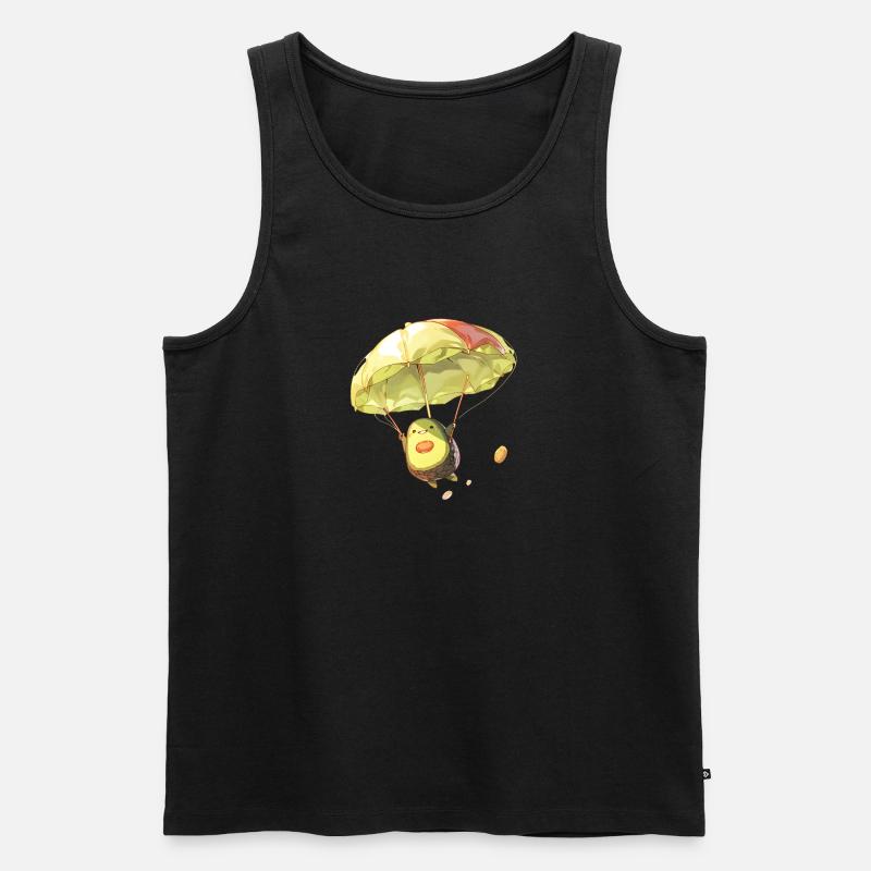 Skydiving Avocado - Männer Premium Bio Tank Top - Schwarz