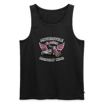 Classic Biker Vintage Retro Motorcycle Speed Demon - Men's Premium Organic Tank Top - black - Front - Michal (187cm)