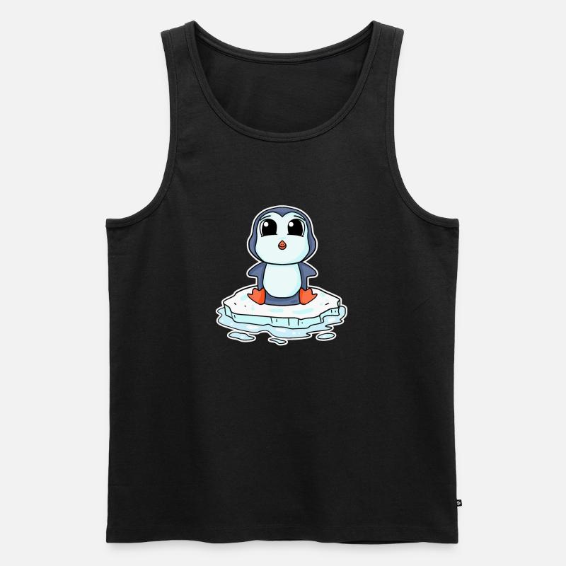 Pinguin Pinguine - Männer Premium Bio Tank Top - Schwarz