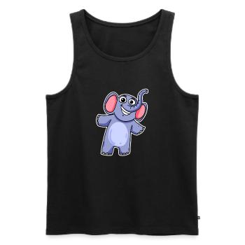 Niedlicher Kleiner Elefant - Männer Premium Bio Tank Top - Schwarz - Vorne - AI Model Male 178 light (178cm)