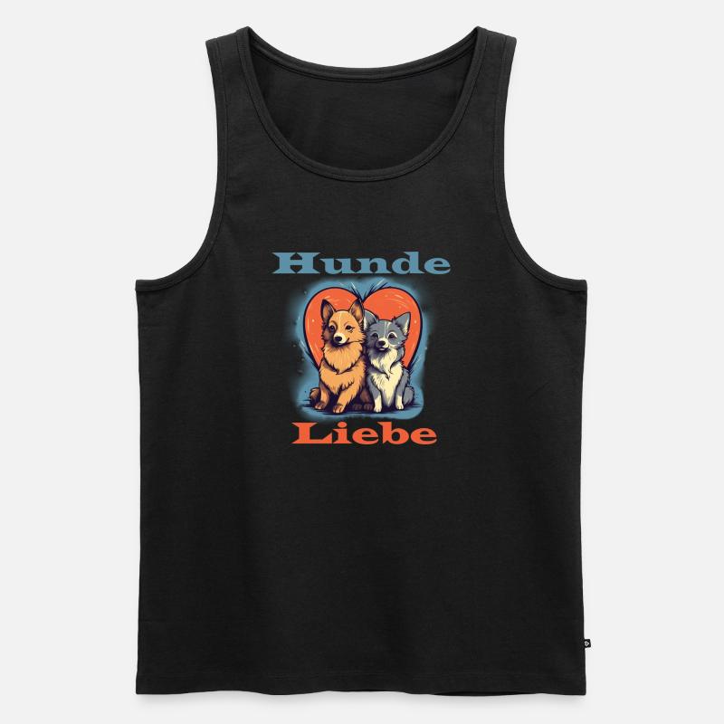 Hunde Liebe - Männer Premium Bio Tank Top - Schwarz