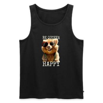 Quokka Be Quokka Happy Australie Smile Quokkas - Débardeur bio Premium Homme - noir - Devant - AI Model Male 178 light (178cm)