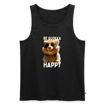 Quokka Be Quokka Happy Australie Smile Quokkas - Débardeur bio Premium Homme - noir - Devant - AI Model Male 178 light (178cm)