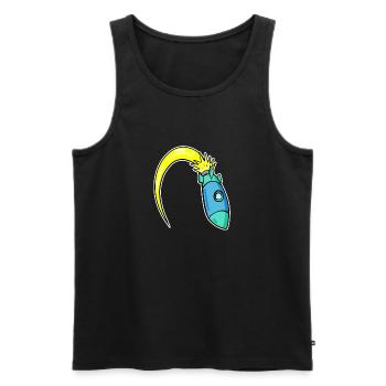 Rakete - Männer Premium Bio Tank Top - Schwarz - Vorne - AI Model Male 178 light (178cm)