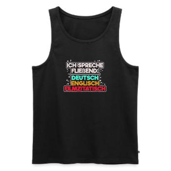 Fernsehabend Kino Movies Statement Kinoabend Filme - Männer Premium Bio Tank Top - Schwarz - Vorne - Michal (187cm)