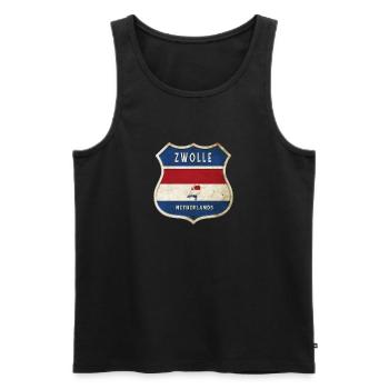 Zwolle Niederlande Wappen Design - Männer Premium Bio Tank Top - Schwarz - Vorne - AI Model Male 178 light (178cm)
