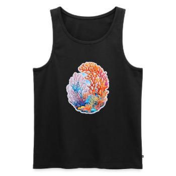 Korallen - Männer Premium Bio Tank Top - Schwarz - Vorne - Michal (187cm)