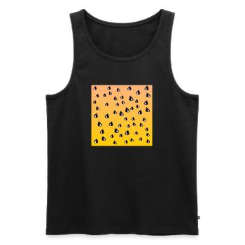 Motif de pastèque jaune LÉGUMES MANGEANT DES GRAINES - Débardeur bio Premium Homme - noir - Devant - AI Model Male 178 light (178cm)