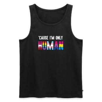 Mois de la fierté LGBT - Parce que je ne suis qu’un être humain - Débardeur bio Premium Homme - noir - Devant - Michal (187cm)