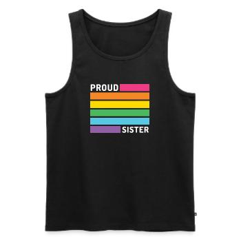 Pride Month LGBT - Proud Sister - Men's Premium Organic Tank Top - black - Front - Michal (187cm)