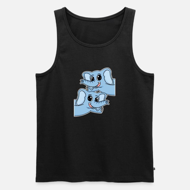 Elefant Elefanten - Männer Premium Bio Tank Top - Schwarz