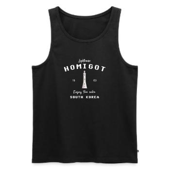 Lighthouse Homigot, Corée du Sud, profitez de l’ambiance - Débardeur bio Premium Homme - noir - Devant - Michal (187cm)