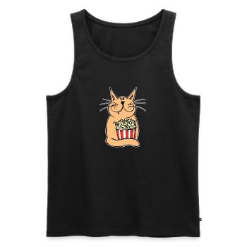 Movies Binge Watching Cineast Dvd Cat Movie Night - Men's Premium Organic Tank Top - black - Front - Michal (187cm)