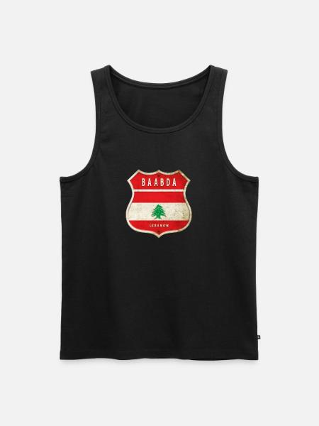 Baabda Libanon Wappen Flaggen Design - Männer Premium Bio Tank Top - Schwarz