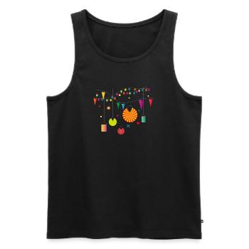 Sommer Party im eigenen Garten mit Lampions - Männer Premium Bio Tank Top - Schwarz - Vorne - AI Model Male 178 light (178cm)