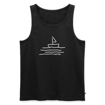 Kapitän | Sommerurlaub - Männer Premium Bio Tank Top - Schwarz - Vorne - Michal (187cm)