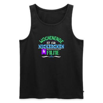 Cineast Binge Watching Movies Theater Statement - Männer Premium Bio Tank Top - Schwarz - Vorne - Michal (187cm)