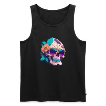 Skull - Men's Premium Organic Tank Top - black - Front - Michal (187cm)