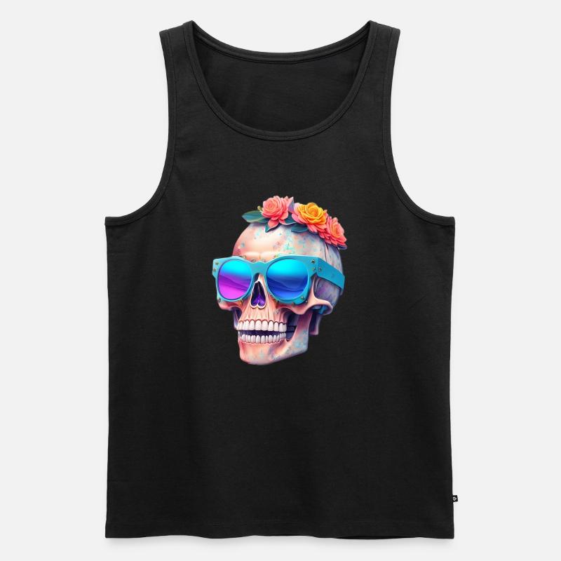 Totenkopf - Männer Premium Bio Tank Top - Schwarz