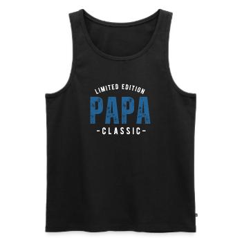 Gift 'Limited Edition Papa Classic' - Men's Premium Organic Tank Top - black - Front - AI Model Male 178 light (178cm)