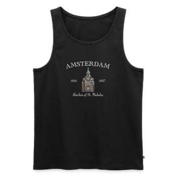 Amsterdam, Basilica of St Nicholas, Netherlands - Men's Premium Organic Tank Top - black - Front - Michal (187cm)