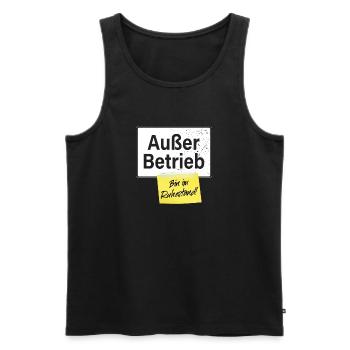 Außer Betrieb Bin Im Ruhestand Rente Büro Rentner - Männer Premium Bio Tank Top - Schwarz - Vorne - AI Model Male 178 light (178cm)