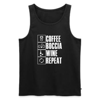 Coffee Boccia Wine Repeat Spruch Bocciaspieler - Männer Premium Bio Tank Top - Schwarz - Vorne - AI Model Male 178 light (178cm)