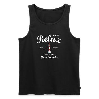 Relax, Grande Canarie, Punta de Sardina, Espagne - Débardeur bio Premium Homme - noir - Devant - Michal (187cm)