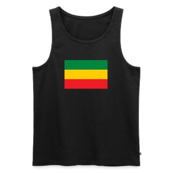 Flag of the Reggae Rastafari Rasta Roots One Love - Men's Premium Organic Tank Top - black - Front - Michal (187cm)