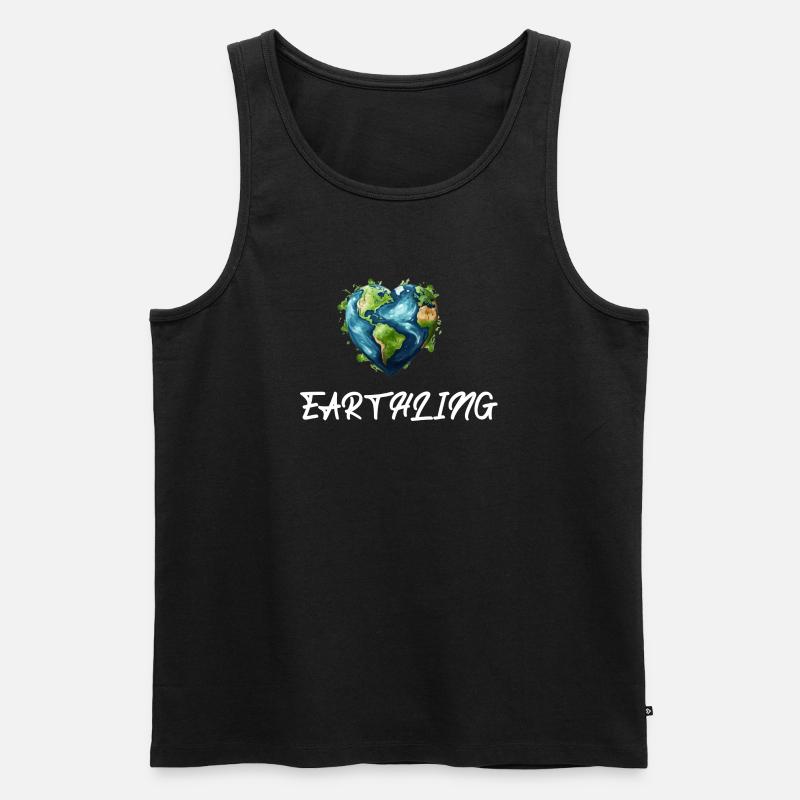 Earthling Weltbürger - Männer Premium Bio Tank Top - Schwarz