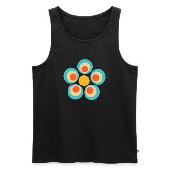 70s Flower Pattern - Men's Premium Organic Tank Top - black - Front - AI Model Male 178 light (178cm)