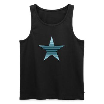 STERN. STERNE. STERN. FEST. JAHRESTAG. WEIHNACHTEN - Männer Premium Bio Tank Top - Schwarz - Vorne - Michal (187cm)