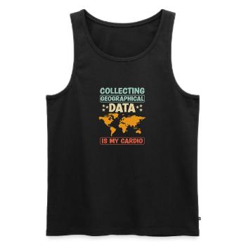 Cartography design - Men's Premium Organic Tank Top - black - Front - AI Model Male 178 light (178cm)