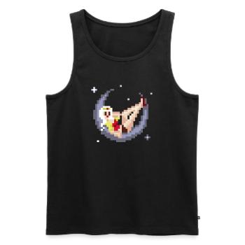 pixel pinup: girl on the moon - Männer Premium Bio Tank Top - Schwarz - Vorne - AI Model Male 178 light (178cm)