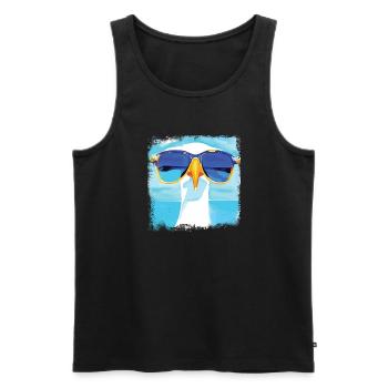 Möwe - blue white Möwen Collection - Männer Premium Bio Tank Top - Schwarz - Vorne - AI Model Male 178 light (178cm)
