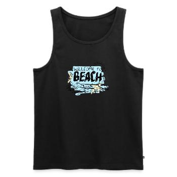 Willkommen bei Beach Scene - Männer Premium Bio Tank Top - Schwarz - Vorne - AI Model Male 178 light (178cm)