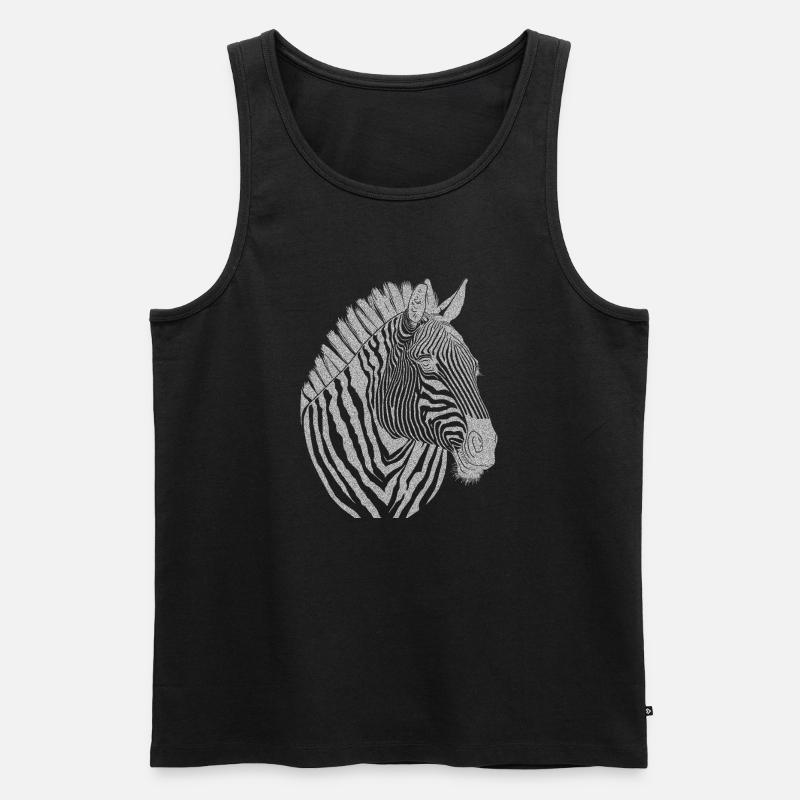 Zebra Noir - Männer Premium Bio Tank Top - Schwarz