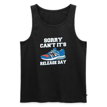 Sneakerhead Collector - Men's Premium Organic Tank Top - black - Front - AI Model Male 178 light (178cm)