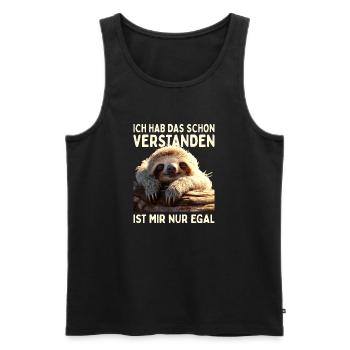 Hab Das Schon Verstanden Ist Mir Nur Egal Faultier - Männer Premium Bio Tank Top - Schwarz - Vorne - Michal (187cm)