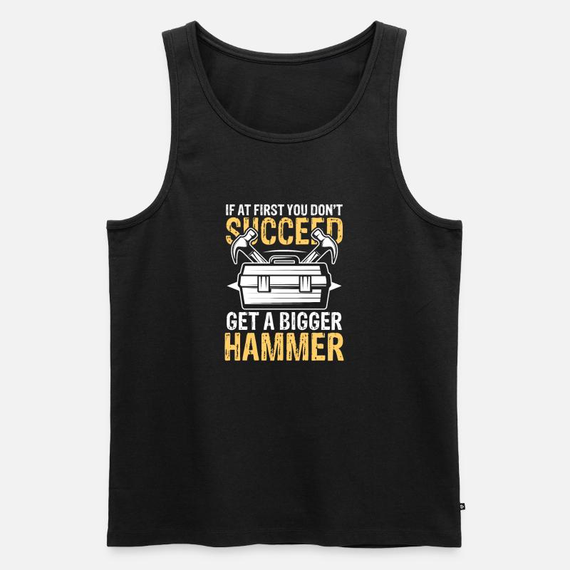 Get a bigger hammer - Männer Premium Bio Tank Top - Schwarz
