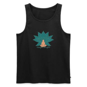 Mindful Thoughts Lotus Yoga Design - Männer Premium Bio Tank Top - Schwarz - Vorne - AI Model Male 178 light (178cm)