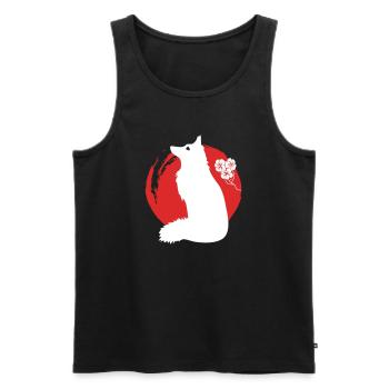 Fox Silhouette Japonais - Débardeur bio Premium Homme - noir - Devant - AI Model Male 178 light (178cm)